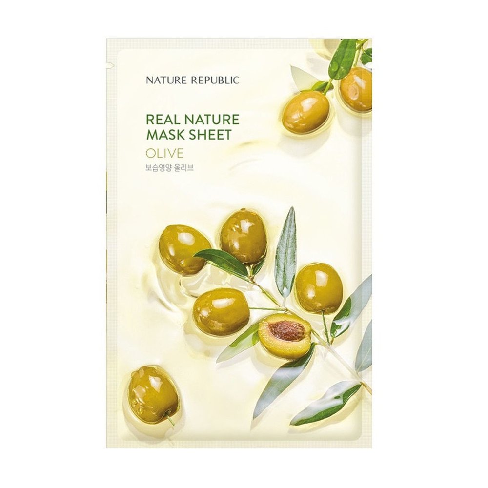 Зволожувальна маска з екстрактом оливи NATURE REPUBLIC Real Nature Mask Sheet Olive 23 мл - основне фото