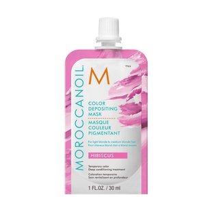 Відтінкова маска для волосся Moroccanoil Hibiscus Color Depositing Mask 30 мл - основне фото