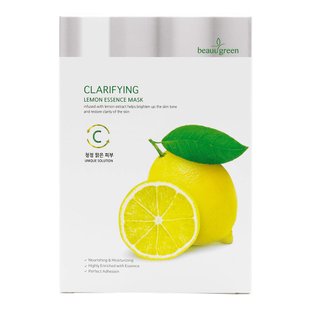 Тканевая маска для лица с экстрактом лимона BeauuGreen Clarifying Lemon Essence Mask 23 г - основное фото