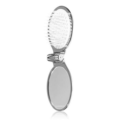 Серебряная складная щётка с зеркалом Janeke Folding Hair-Brush With Mirror CRSP03 - основное фото