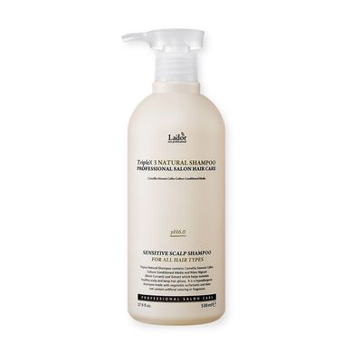 Безсульфатний органічний шампунь для чутливої шкіри голови з ефірними оліями La`dor Triplex Natural Shampoo 530 мл - основне фото