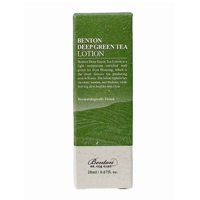 Зволожувальний лосьйон із зеленим чаєм BENTON Deep Green Tea Lotion 20 мл - основне фото