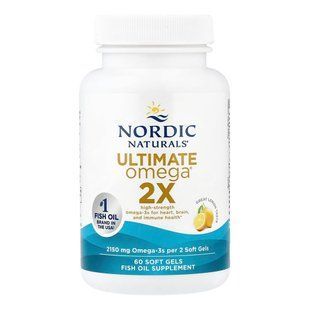 Омега 2X з лимонним смаком Nordic Naturals Ultimate Omega 2X Lemon 2150 mg 60 шт - основне фото
