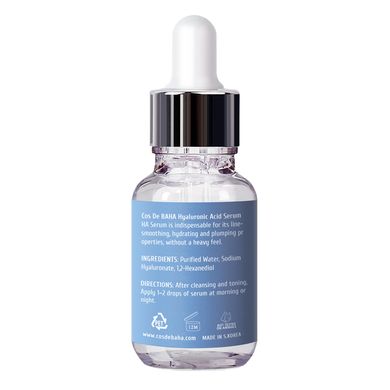 Сыворотка с гиалуроновой кислотой Cos De Baha Pure Hyaluronic Acid 1% Serum 30 мл - основное фото