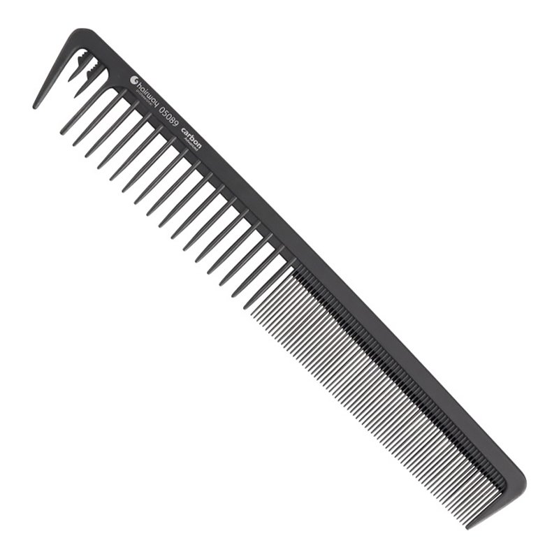 Чёрная карбоновая гипоаллергенная расчёска Hairway Haircomb Carbon Advanced 05089 210 мм - основное фото
