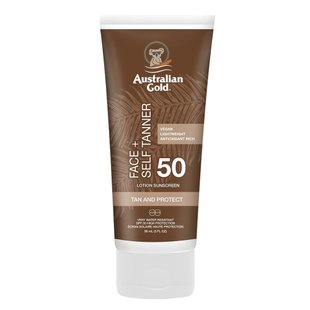 Водостойкий солнцезащитный лосьон с автозагаром для лица Australian Gold SPF 50 Face+ Self Tanner Lotion 88 мл - основное фото