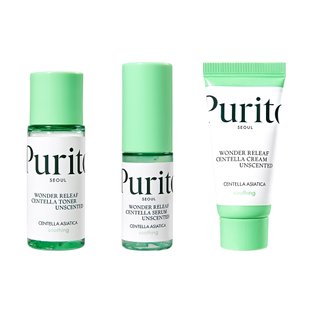 Набор миниатюр средств с центеллой без масел Purito Seoul Wonder Releaf Centella Mini Kit Unscented - основное фото