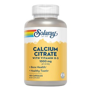 Кальций с витамином D Solaray Calcium Citrate w/Vit D-3 1000 mg 180 шт - основное фото