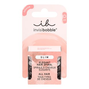 Набор из шести резинок для волос Invisibobble SLIM Day And Night Crystal Clear Black - основное фото