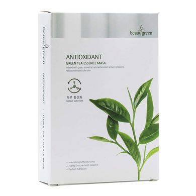 Тканевая маска для лица с экстрактом зелёного чая BeauuGreen Antioxidant Green Tea Essence Mask 23 г - основное фото