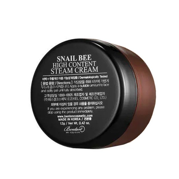 Восстанавливающий крем с муцином улитки и пчелиным ядом BENTON Snail Bee High Content Steam Cream 12 г - основное фото