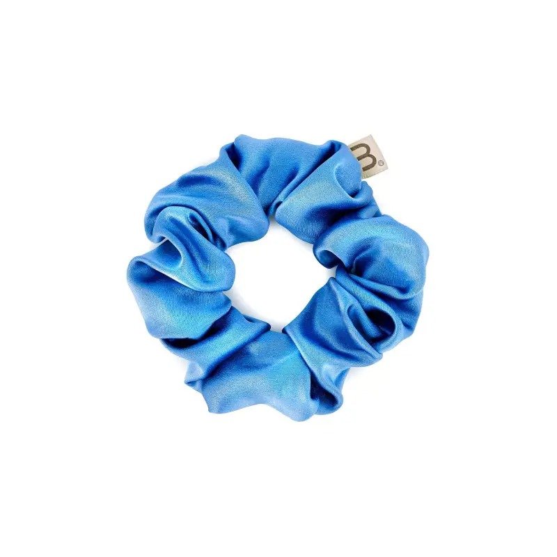 Объёмная голубая резинка из натурального шёлка Mon Mou Silk Hair Band Blue 1 шт - основное фото