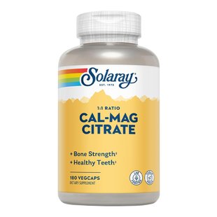 Комплекс витаминов Solaray Cal-Mag Citrate with Vitamin D-2 (2:1 Ratio) 180 шт - основное фото