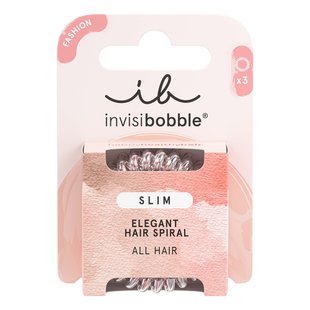 Набор из трёх разноцветных резинок для волос Invisibobble SLIM Vanity Fairy Pink - основное фото