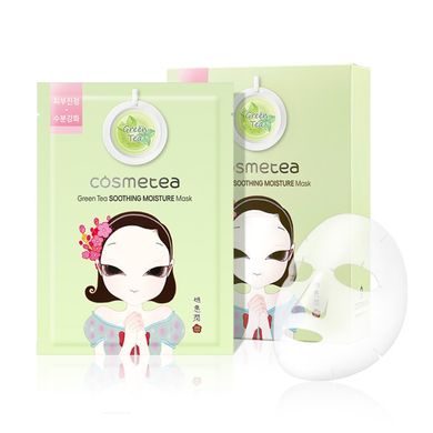 Живильна тканинна маска з екстрактом зеленого чаю та алое Cosmetea Green Tea Soothing Moisture Mask 30 мл - основне фото