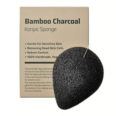Спонж-конняку з бамбуковим вугіллям Purito Bamboo Charcoal Konjac Sponge 7 г - основне фото