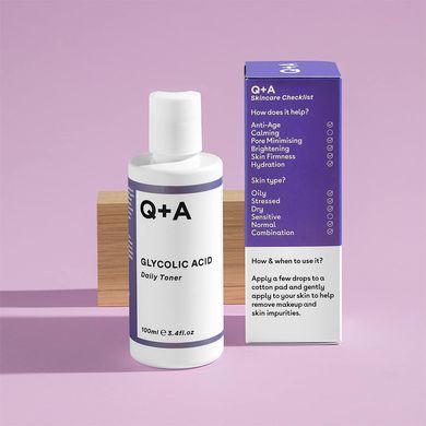 Тонер для лица с гликолевой кислотой Q+A Glycolic Acid Daily Toner 100 мл - основное фото