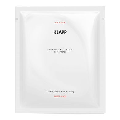 Маска для лица Klapp Balance Hyaluronic Multi Level Performance Triple Action Moisture Sheet Mask 3 шт - основное фото