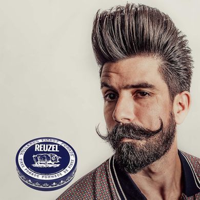 Мужская тёмно-синяя помада для укладки волос Reuzel Fiber Pomade 340 г - основное фото