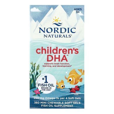 Рыбий жир для детей 3-6 лет с клубничным вкусом в мини-капсулах Nordic Naturals Children's DHA Strawberry 250 mg 360 шт - основное фото