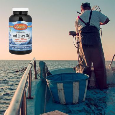Риб'ячий жир з печінки тріски Carlson Labs Cod Liver Oil 1000 mg (400 МО) 250 шт - основне фото