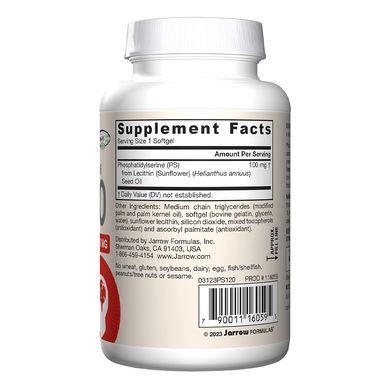 Фосфатидилсерин Jarrow Formulas Phosphatidylserine PS 100 100 mg 120 шт - основное фото