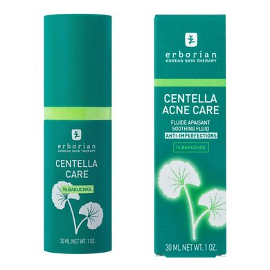 Заспокійливий флюїд проти недоліків шкіри з бакучиолом Erborian Centella Acne Care Soothing Fluid 30 мл - основне фото