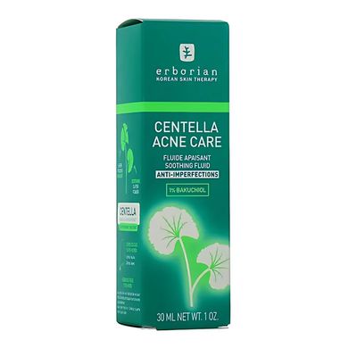 Заспокійливий флюїд проти недоліків шкіри з бакучиолом Erborian Centella Acne Care Soothing Fluid 30 мл - основне фото