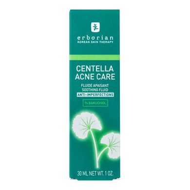 Заспокійливий флюїд проти недоліків шкіри з бакучиолом Erborian Centella Acne Care Soothing Fluid 30 мл - основне фото