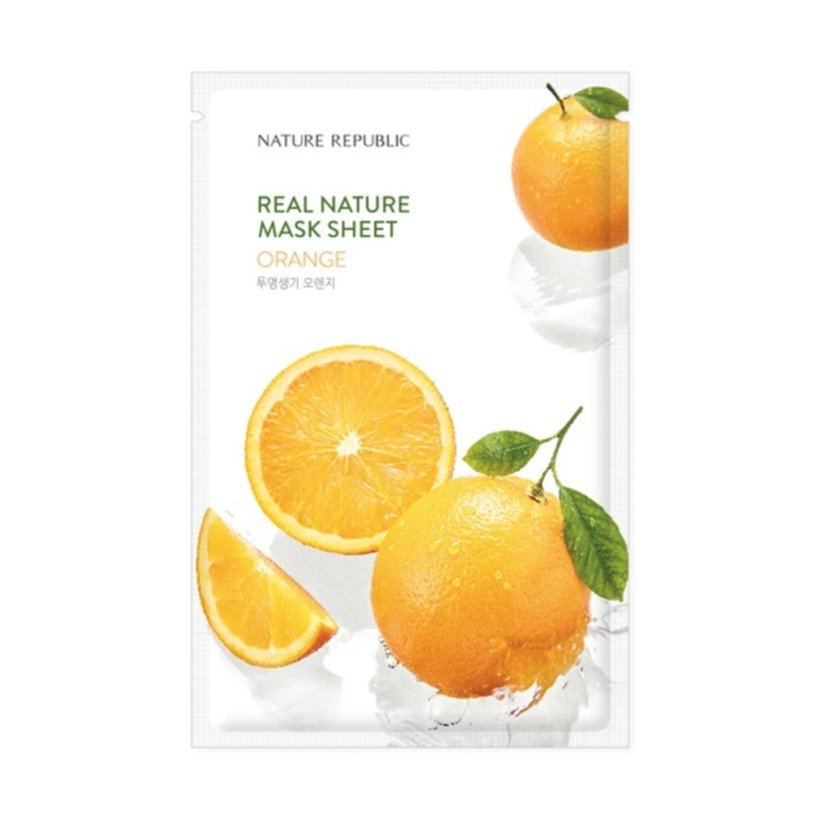 Осветляющая тканевая маска с экстрактом апельсина NATURE REPUBLIC Real Nature Mask Sheet Orange 23 мл - основное фото