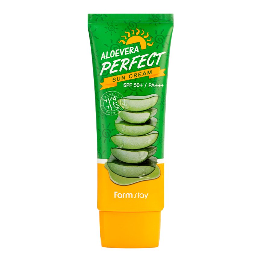 Сонцезахисний крем з екстрактом алое Farmstay Aloevera Perfect Sun Cream SPF 50+PA+++ 70мл - основне фото