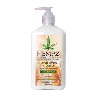 Молочко для тіла «Кристал-Цитрус» із шиммером HEMPZ Fresh Fusions Citrine Crystal & Quartz Herbal Body Moisturizer 500 мл - основне фото