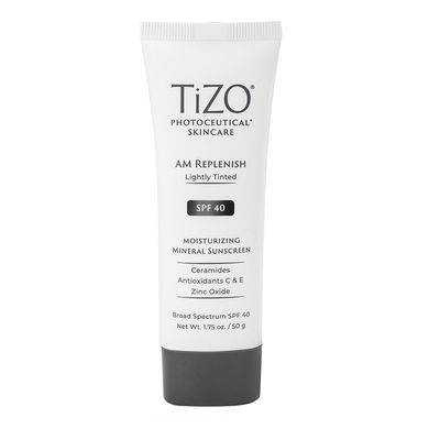Сонцезахисний зволожувальний крем із легким відтінком TIZO Photoceutical Skincare AM Replenish Lightly Tinted Moisturizing Mineral Sunscreen SPF 40 50 г - основне фото