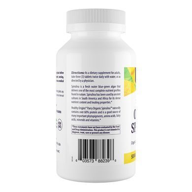 Спирулина Healthy Origins Organic Spirulina 500 mg 720 шт - основное фото