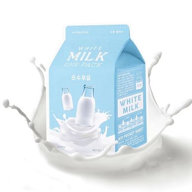 Відновлювальна тканинна маска з молочними протеїнами A'pieu White Milk One-Pack Sheet Mask 21 мл - основне фото