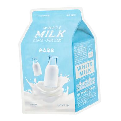 Відновлювальна тканинна маска з молочними протеїнами A'pieu White Milk One-Pack Sheet Mask 21 мл - основне фото