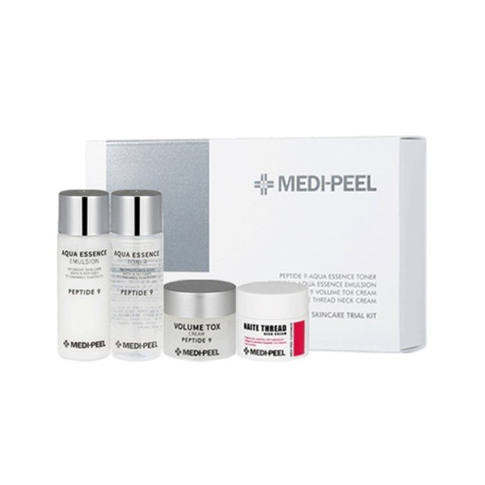 Набор: тонер, эмульсия, крем для лица и крем для шеи с комплексом пептидов MEDI-PEEL Peptide 9 Skincare Trial Kit 30 + 30 + 15 + 15 мл - основное фото