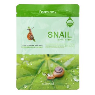 Тканевая маска с улиточным муцином FarmStay Visible Difference Mask Sheet Snail 23 мл - основное фото