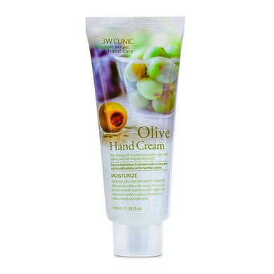 Крем для рук зволожувальний з екстрактом оливи 3W CLINIC Moisturizing Hand Cream Olive 100 мл - основне фото