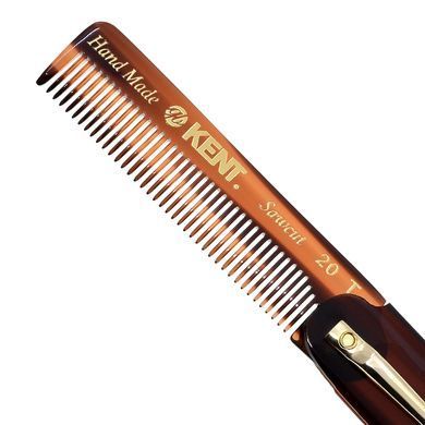 Складаний гребінець для волосся Kent Brushes Handmade Folding Pocket Comb With Clip 167 мм - основне фото