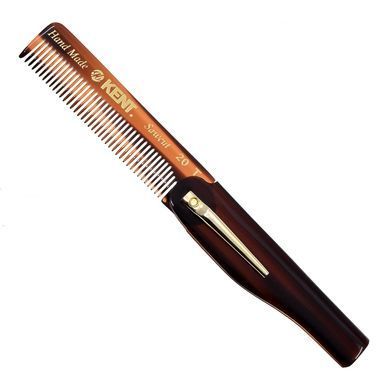 Складаний гребінець для волосся Kent Brushes Handmade Folding Pocket Comb With Clip 167 мм - основне фото
