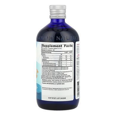 Рідкий риб'ячий жир для дітей від 1 до 6 років з полуничним смаком Nordic Naturals Children's DHA 530 mg 473 мл - основне фото