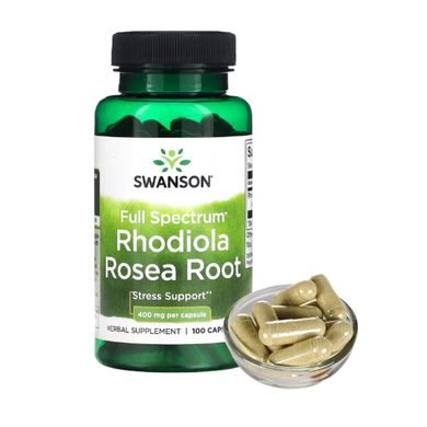 Антистресс-добавка Swanson Full Spectrum Rhodiola Rosea Root 400 mg 100 шт - основное фото