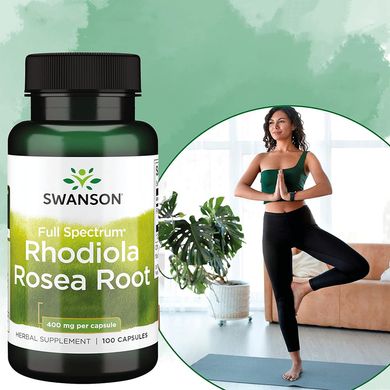 Антистресс-добавка Swanson Full Spectrum Rhodiola Rosea Root 400 mg 100 шт - основное фото