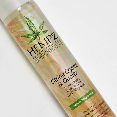 Освіжаючий міст для обличчя, тіла та волосся «Цитрус-Кварц» HEMPZ Fresh Fusions Citrine Crystal & Quartz Herbal Face, Body & Hair Hydrating Mist 150 мл - основне фото