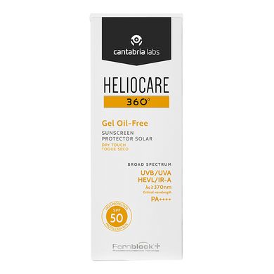 Сонцезахисний гель для жирної та комбінованої шкіри Cantabria Labs Heliocare 360 ​​Gel Oil-Free Dry Touch SPF 50 Sunscreen 50 мл - основне фото