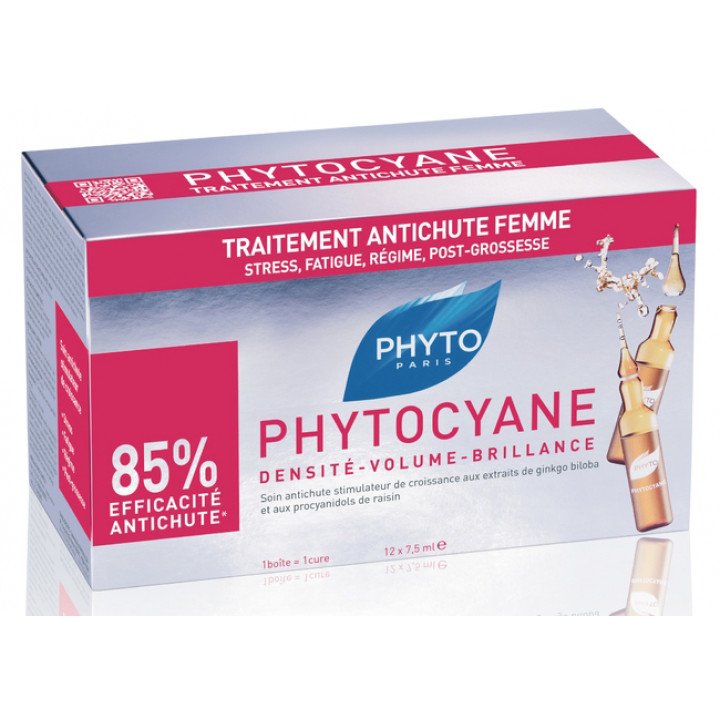 Сыворотка против выпадения волос PHYTO Phytocyane Density-Volume-Brillance 12x7,5мл - основное фото