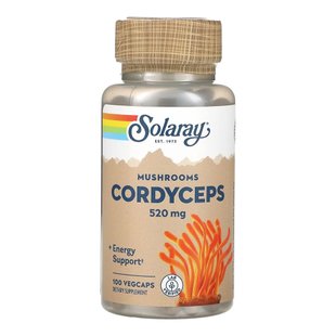 Гриб кордицепс в капсулах Solaray Cordyceps Mushroom 520 mg 100 шт - основное фото