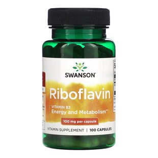 Рибофлавін (вітамін B2) Swanson Riboflavin Vitamin B2 100мг 100 шт - основне фото