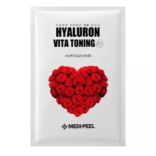 Тканевая маска для выравнивания тона кожи с пептидами MEDI-PEEL Hyaluron Vita Toning Ampoule Mask 30 мл - основное фото